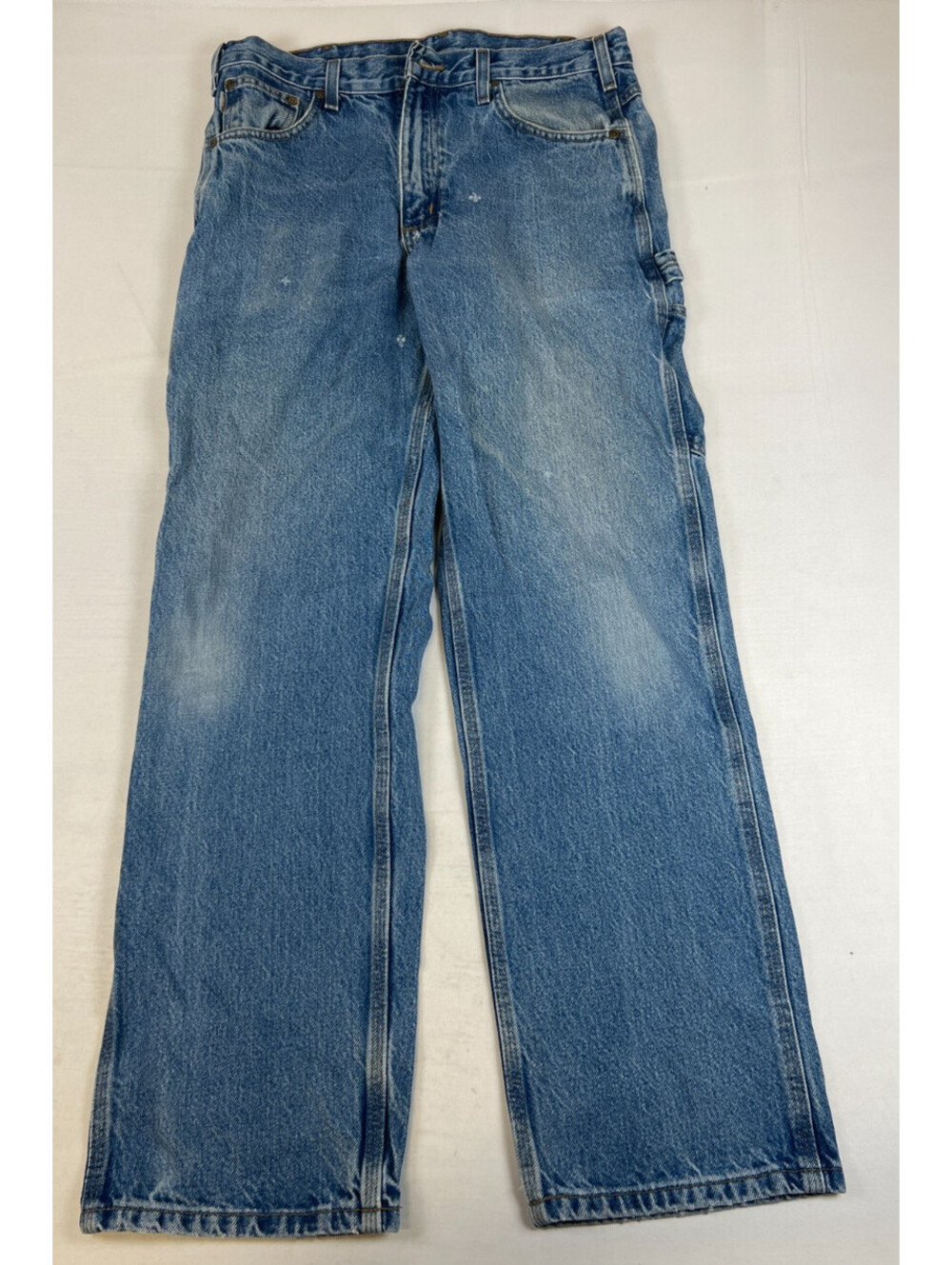 Carhartt B171 DST Men Size 34x32 Relaxed Fit Blue Denim Workwear Jeans Pants